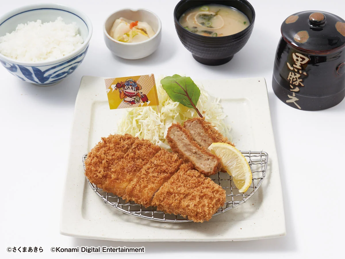 渋谷ヒカリエ店限定 「桃太郎電鉄」シリーズとコラボした「黒豚とんかつとメンチかつ膳」を発売