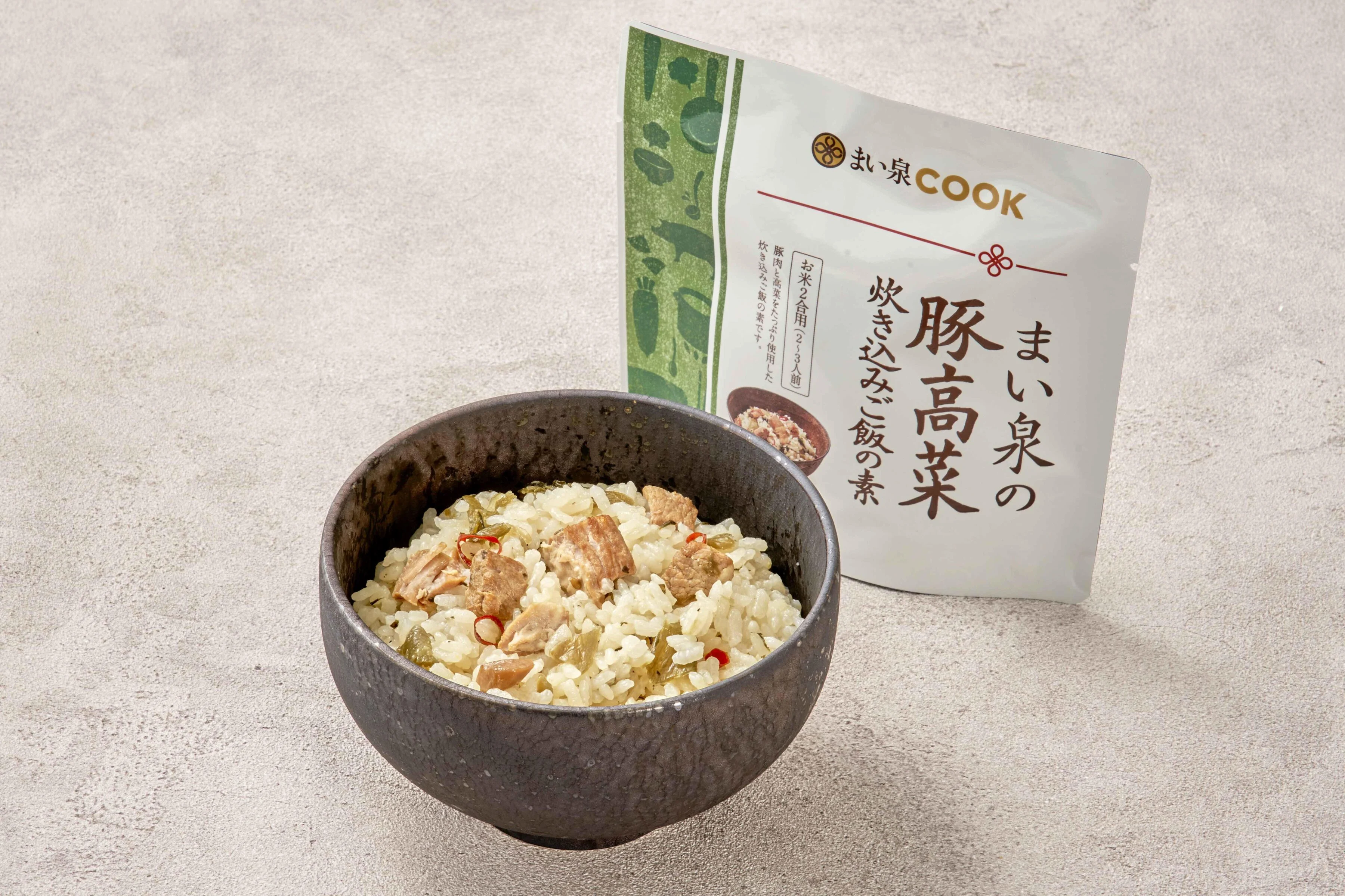 おうちでまい泉の味を　まい泉COOK「まい泉の豚高菜炊き込みご飯の素」新発売