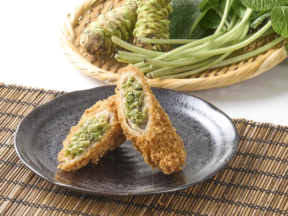 「安曇野産茎わさびの巻きかつ」を7/30(水)より期間限定販売