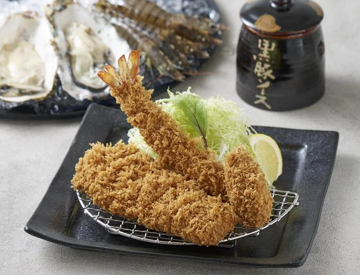 黒豚とんかつと秋の海鮮ミックスフライ膳