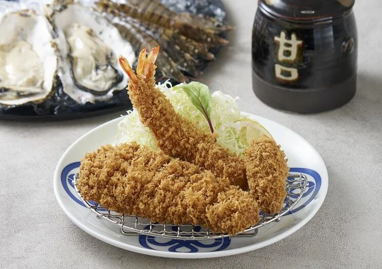 茶美豚とんかつと秋の海鮮ミックスフライ膳